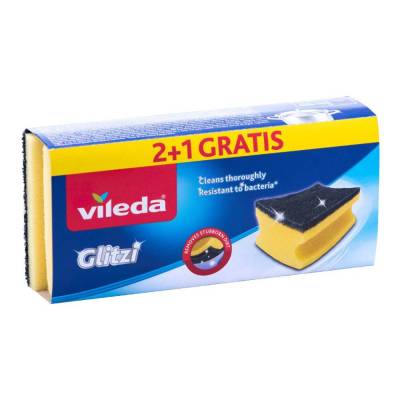 Spužvica za pranje posuđa 9x7x4cm Vileda Glitzi 2+1