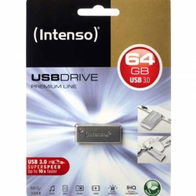 USB 3.0 Flash drive  64GB INTENSO Premium Line - srebrni / aluminij