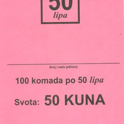 Vrećica za kovani novac  50 lp 100/1