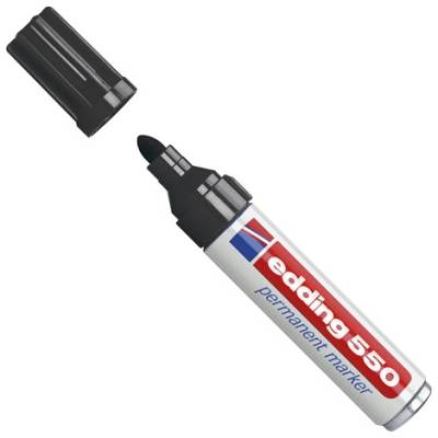 Marker permanentni 3-4mm Edding 550 okrugli vrh crni