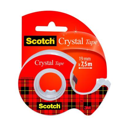 Selotejp uredski 19/7,5 nevidljivi Scotch 3M Crystal na stalku