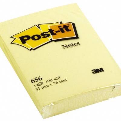 Blok samoljepljivi  51x76mm 100 listova Post-it 3M.656 žuti