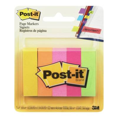 Zastavica 50x15mm 5x100 listova papirnata Post-it 3M 670-5N 5 boja