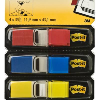 Zastavica 43,1x11,9mm 4x35 listova film poluprozirni Post-it 3M 683-4  4 boje