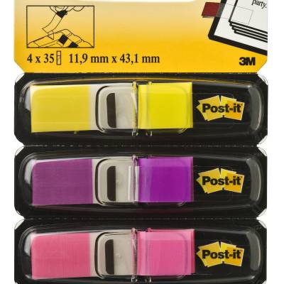 Zastavica 43,1x11,9mm 4x35 lis. film polupr. Post-it 3M 683-4AB 4 svijetle boje