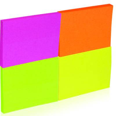 Blok samoljepljivi  38x51mm 4x50 listova mix 4 boje neon Donau