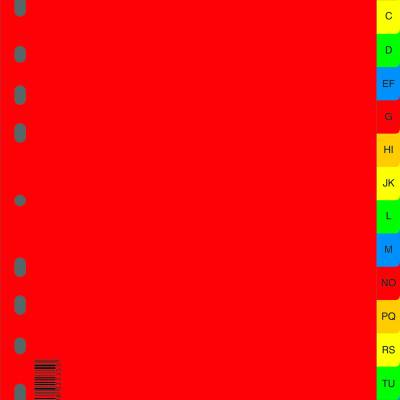 Pregrada plastična A4 abeceda A-Z 16 listova Donau kolor