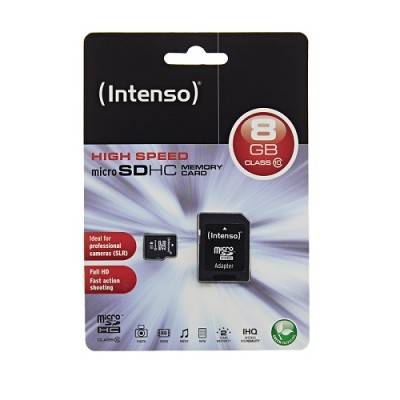 Memorijska kartica Micro Secure Digital   8GB INTENSO Class10 SDHC + Adapter