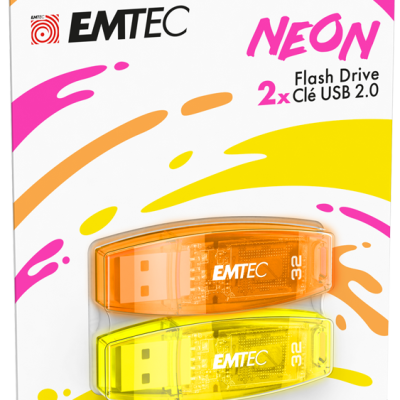 USB 2.0 Flash drive  32GB EMTEC C410 P2 Neon 2 pack