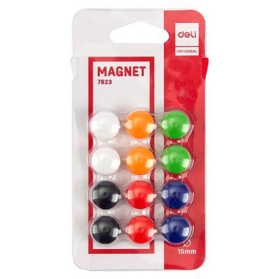 Magneti promjer 15mm Deli 7823 12/1 miks boje