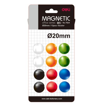 Magneti promjer 20mm Deli 7824 12/1 miks boje