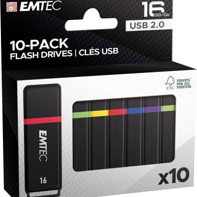 USB 2.0 Flash drive  16GB EMTEC K100 10-pack