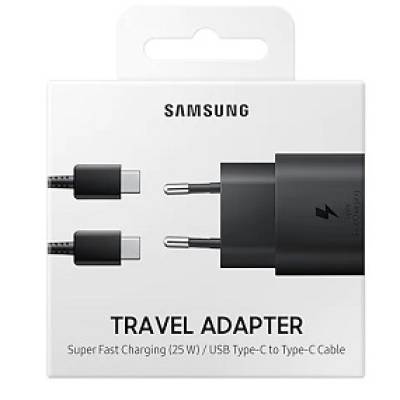 Adapter za napajanje SAMSUNG - kućni punjač + kabel USB Type-C 25W brzi - crni