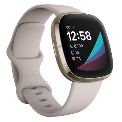 Smart watch FITBIT Sense, Lunar White/Soft Gold - FB512GLWT