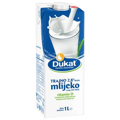 Mlijeko DUKAT brik 2,8%mm 1,0L sa čepom