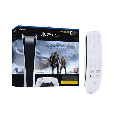 Igraća konzola Playstation 5 C Digital Edition+GOW Ragnarok VCH+PS5 Media Remote