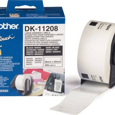 Ribbon BROTHER DK11208 velike adresne naljepnice 38x90mm 400kom