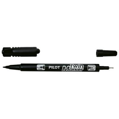 Marker permanentni dvostrani Pilot SCA-TM-BG Twin Begreen 0,4-0,5mm crni