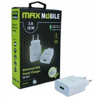 Adapter za napajanje MAXMOBILE 220V=>USB - kućni punjač 3A - brzi - bijeli