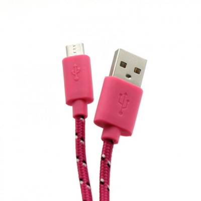 Kabel USB tip A-M<=>USB tip micro B-M  1.0m Pink - SBOX pleteni