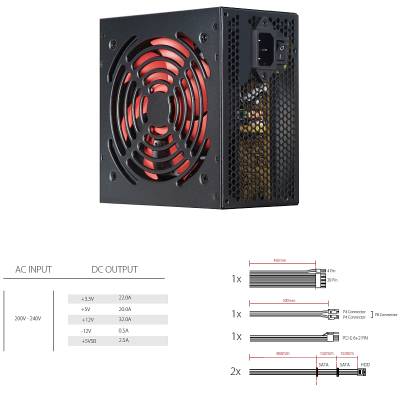 Napajanje ATX  500W XILENCE RedWing R7 1xPCIe 4xSATA 20+4pin 120mm ventilator