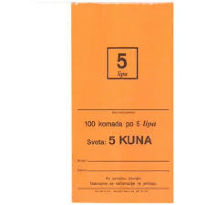 Vrećica za kovani novac  5 lp 100/1 20887