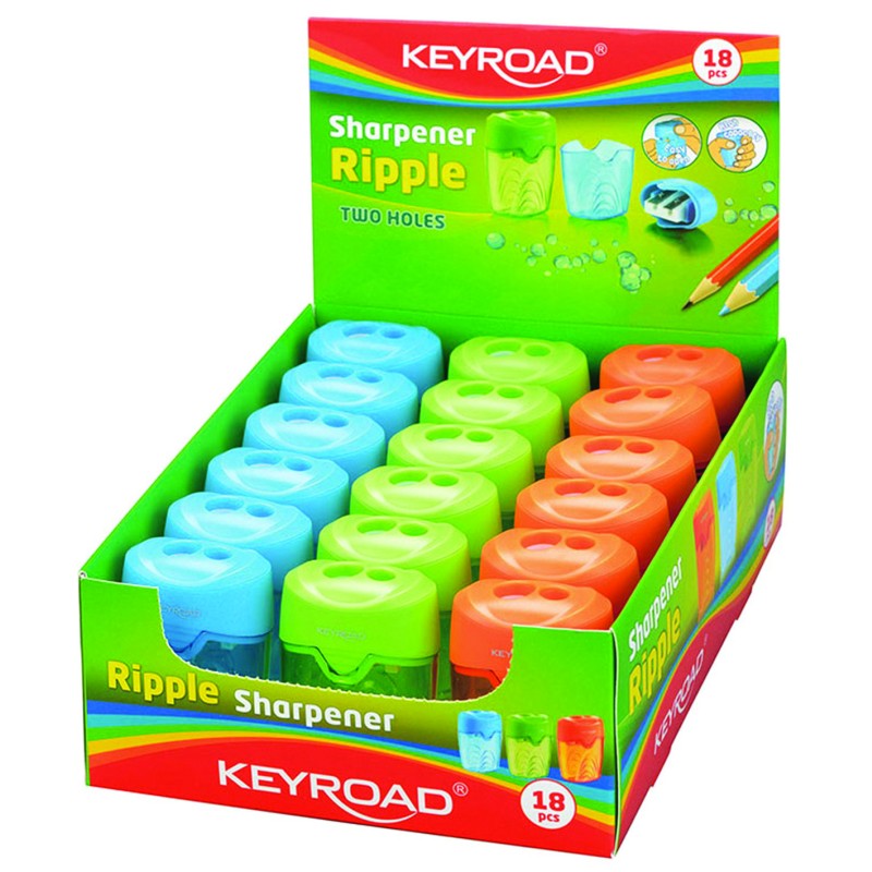 Šiljilo pvc 2 nož 1 spremnik Keyroad mix boje 28265