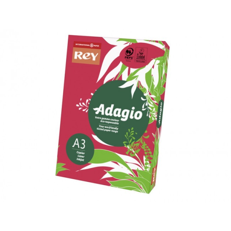 Papir fotokopirni color A3  80gr Rey Adagio intense 500/1 crveni 22 Rosso 16938