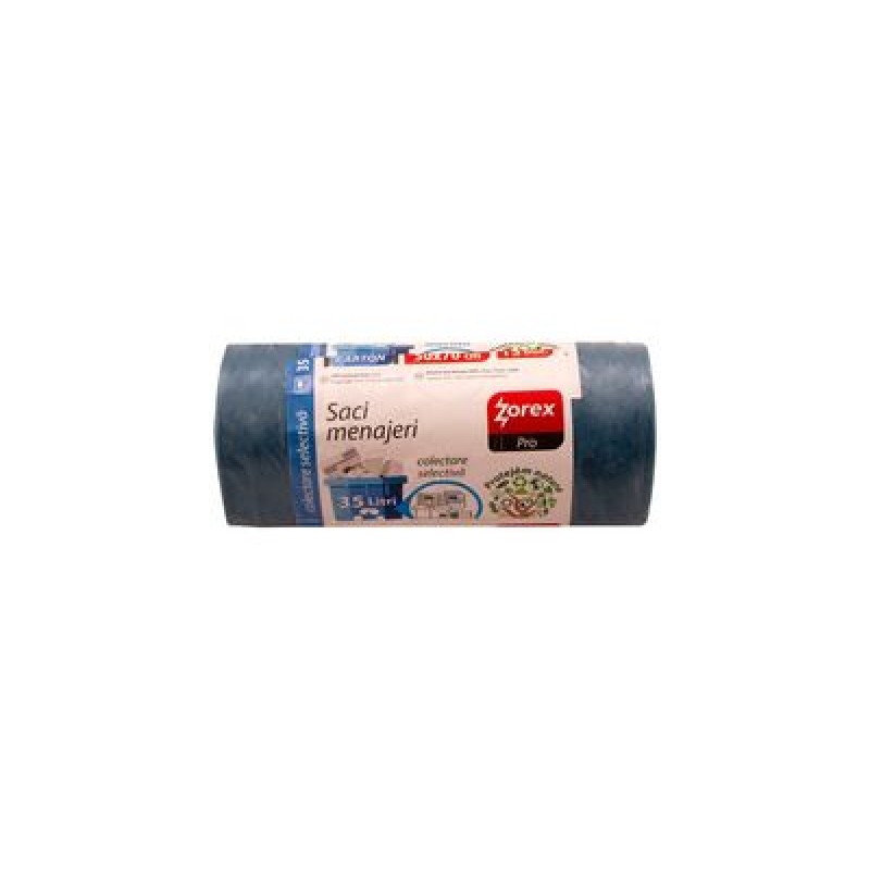 Vreća za smeće 35L 50x70cm 15/1 LDPE Zorex plave za papir i karton 23022