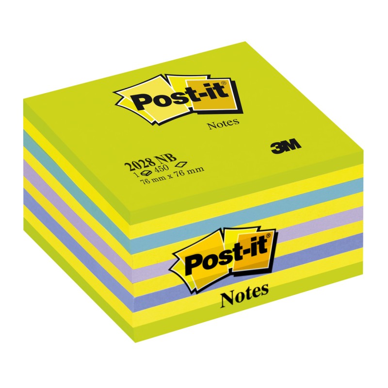 Blok samoljepljivi 76x76mm 450 listova Neon Green Post-it 3M 2028NB 17514