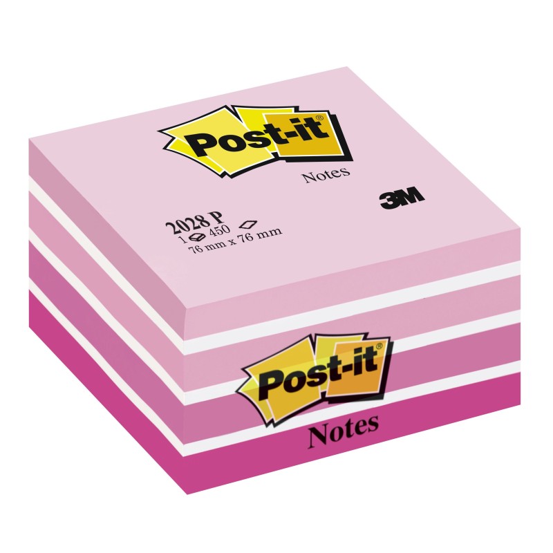 Blok samoljepljivi 76x76mm 450 listova Pastel Pink Post-it 3M 2028P 17516