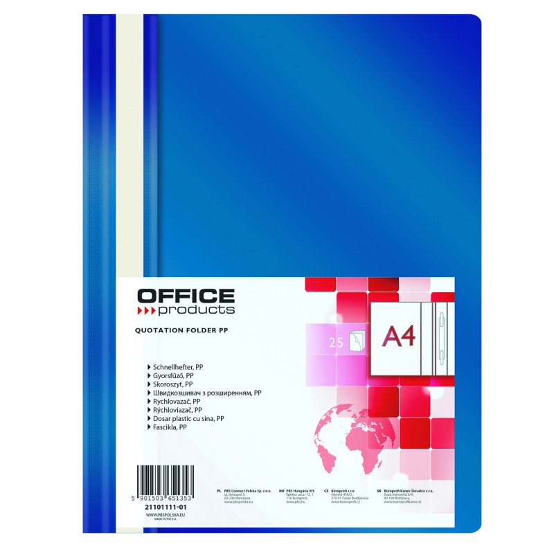 Fascikl euromehanika  A4 Office products 1/1 tamno plavi 24851