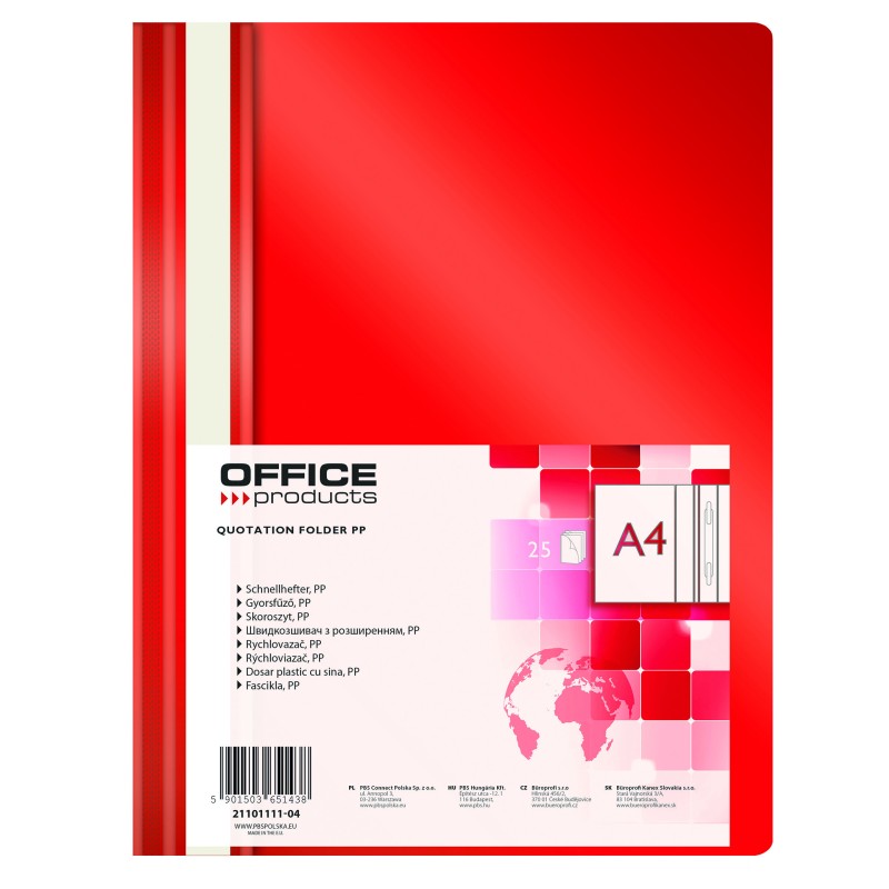 Fascikl euromehanika  A4 Office products 1/1 crveni 17378