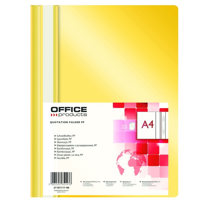 Fascikl euromehanika  A4 Office products 1/1 žuti 17882