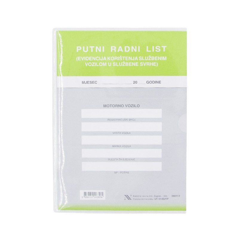 TI.VI-55/VP Putni radni list sa zaštitnom košuljicom 20561