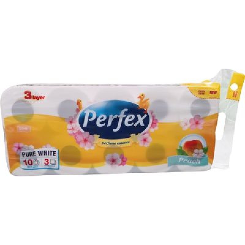 Papir toaletni u roli 3-slojni 10/1 bijeli miris breskve Perfex 21845
