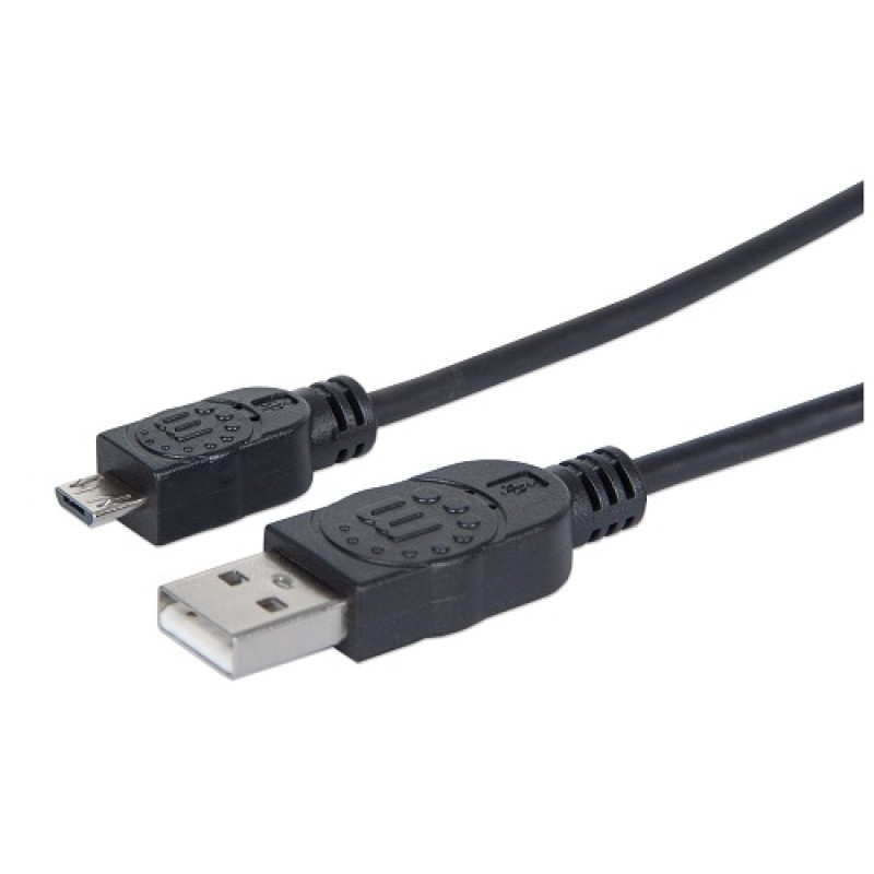 Kabel USB tip A-M<=>USB tip micro B-M  1.8m Black - MANHATTAN 17408