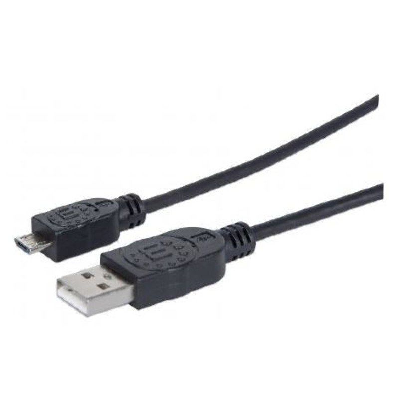 Kabel USB tip A-M<=>USB tip micro B-M  0.5m Black - MANHATTAN 17021