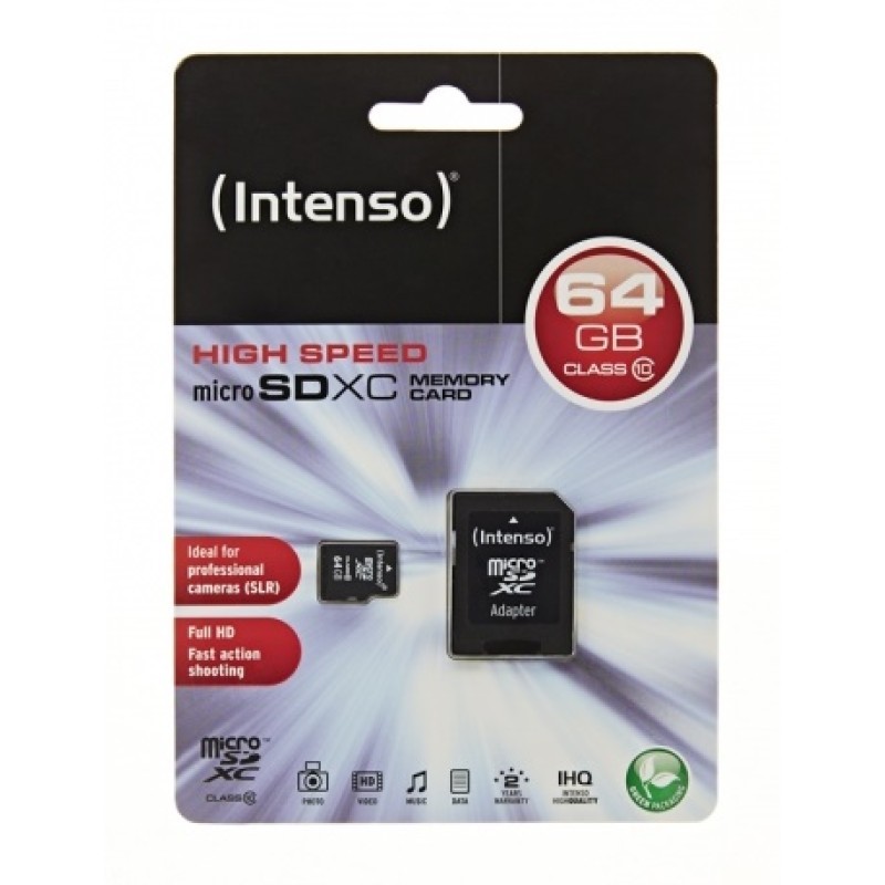 Memorijska kartica Micro Secure Digital  64GB INTENSO Class10 SDXC + Adapter 17173