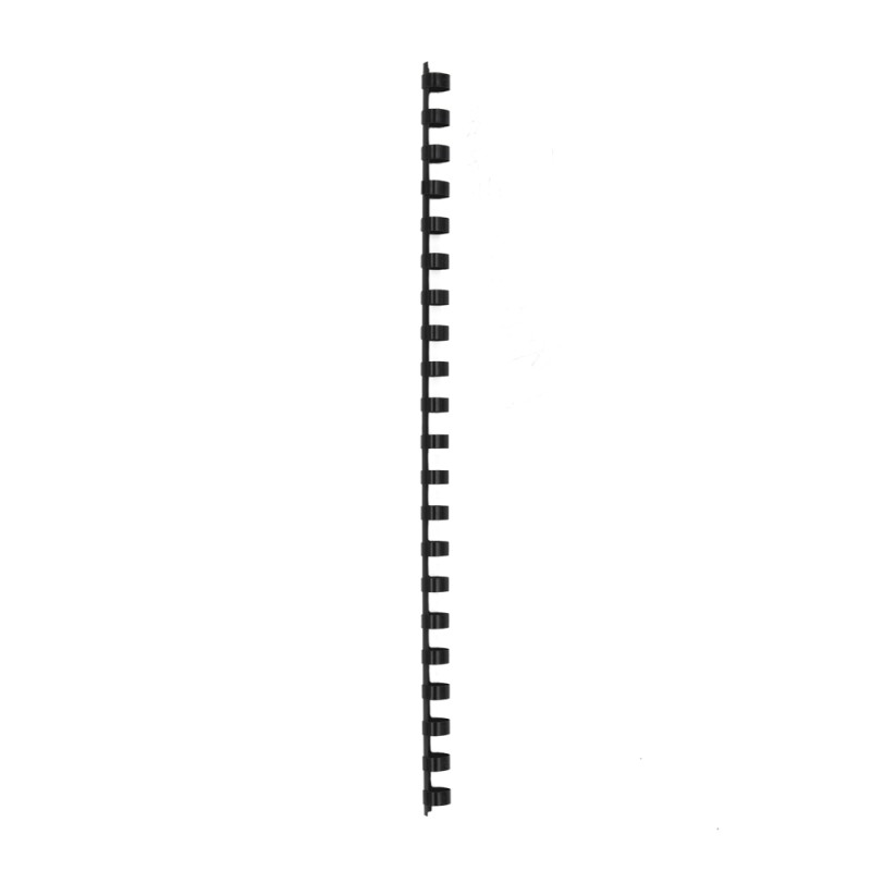 Spirala plastična za uvez do  80 listova 12mm 100/1 okrugla crna 20649