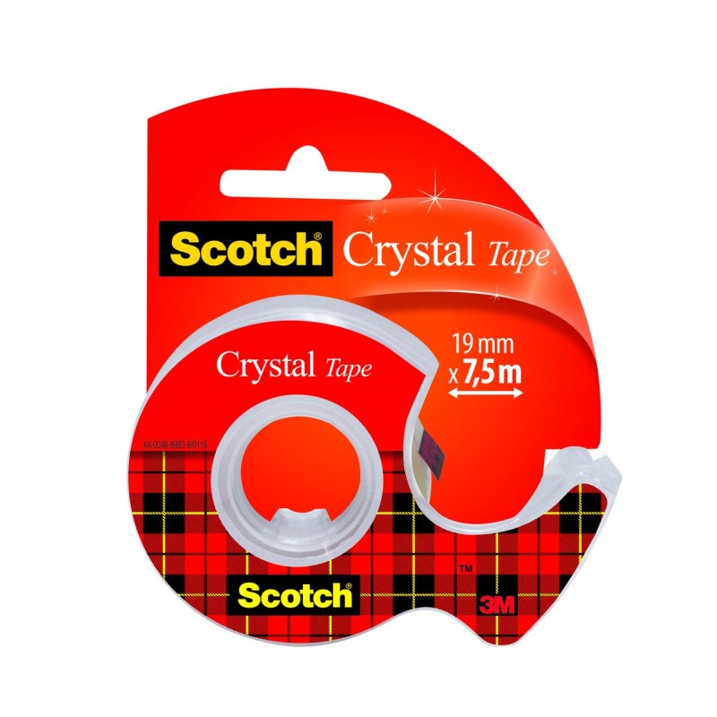 Selotejp uredski 19/7,5 nevidljivi Scotch 3M Crystal na stalku 17089