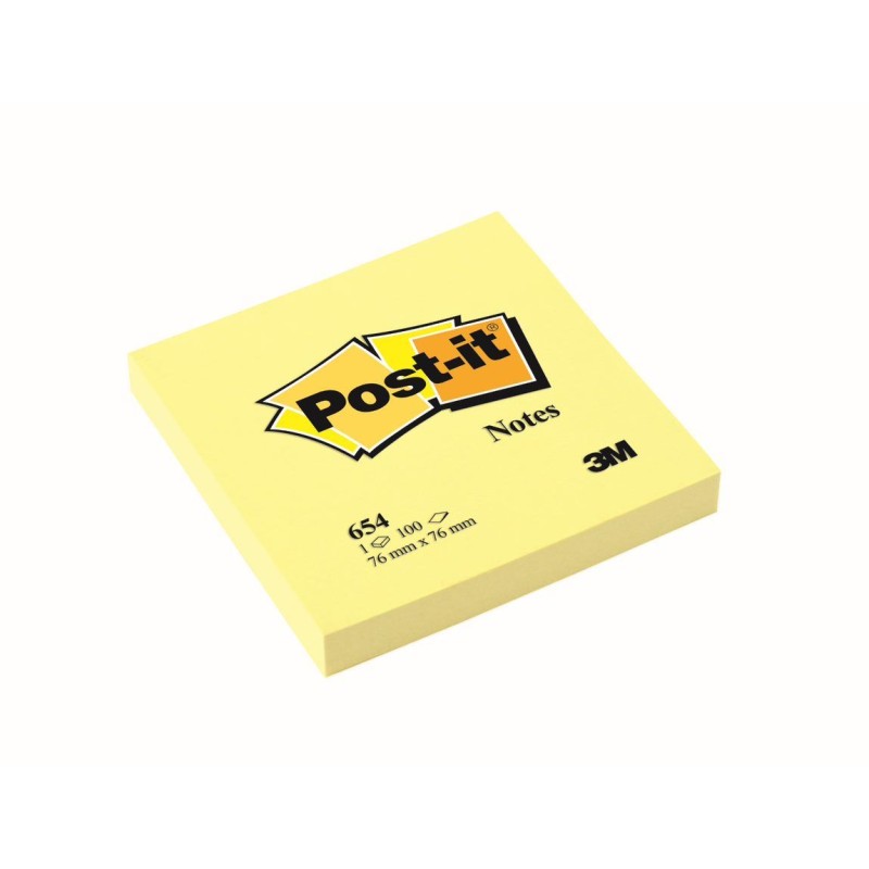 Blok samoljepljivi 76x76mm 100 listova Post-it 3M 654EE žuti 19133