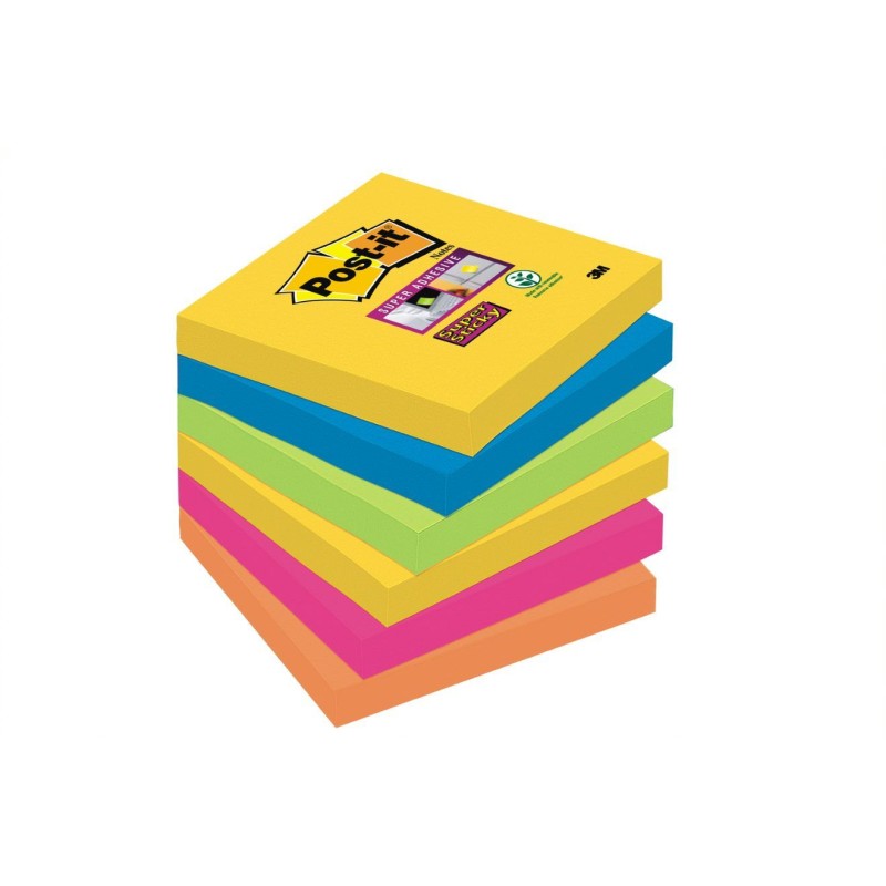 Blok samoljepljivi 76x76mm 6x90 listova Post-it 3M 654 Super Sticky RIO 17502