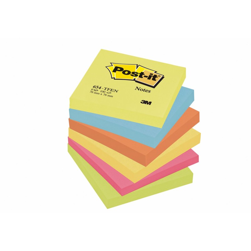 Blok samoljepljivi 76x76mm 6x100 listova Post-it 3M 654 ENERGETIC 17509