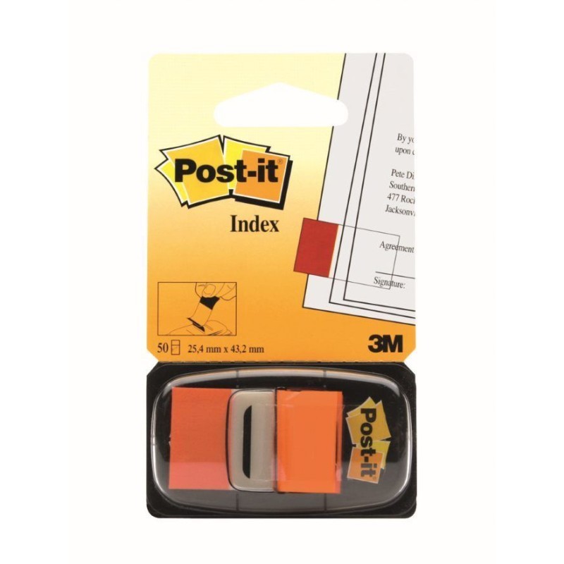 Zastavica 25,4x43,2mm 50 listova film poluprozirni Post-it 3M 680-4 narančasta 20893