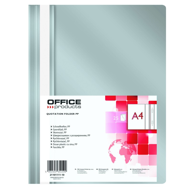Fascikl euromehanika  A4 Office products 1/1 sivi 22768