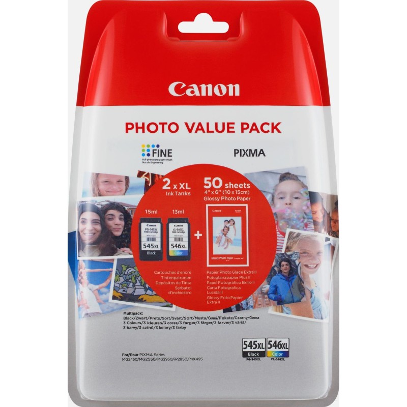 Tinta CANON PG-545XL + CL-546XL Multipack Photo(50 sheets) original 22625