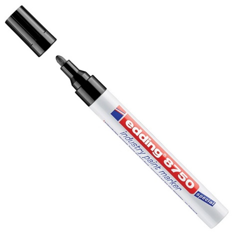 Marker permanentni industrijski 2-4mm Edding 8750 okrugli vrh crni 30321