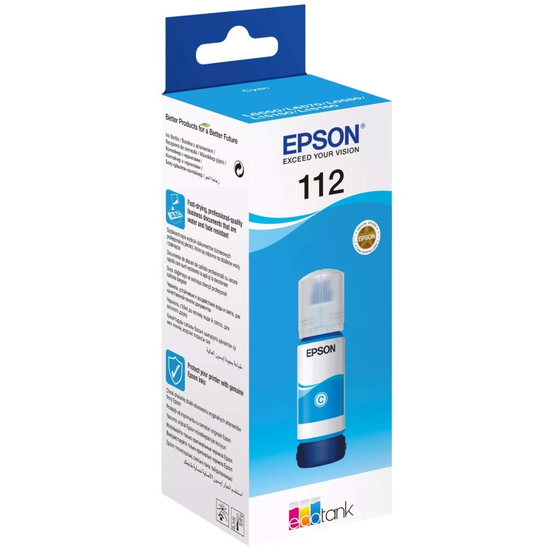 Tinta EPSON EcoTank 112 Cyan original 23434