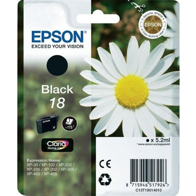 Tinta EPSON T1801 black 18 original 19846